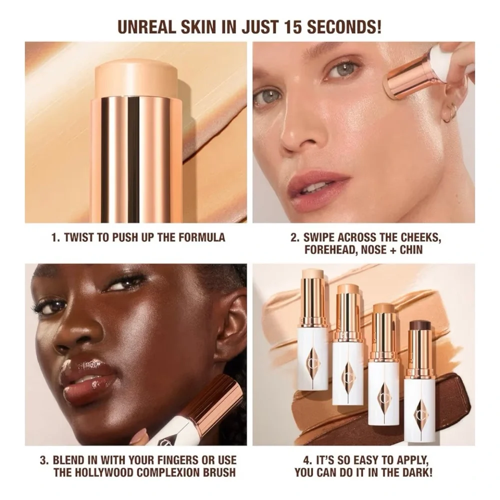 NWT NIB Charlotte Tilbury Unreal Skin Tint Hydrating Foundation Stick (16 Deep)